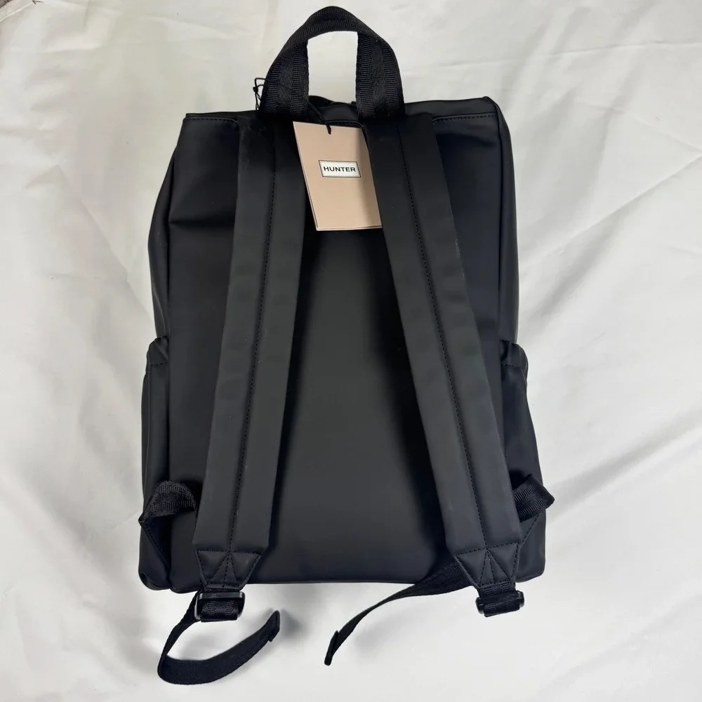 Hunter‎ Original Top Clip Backpack Black Rubberized Water Resistant Bag NEW